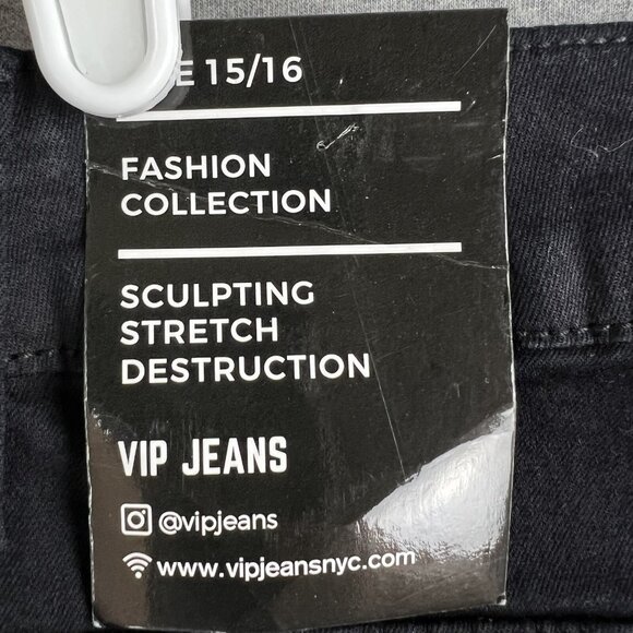 NWT VIP JEANS Womens Black Pants Size 15/16 Sculpting Boot Cut Stretch High Rise - Picture 5 of 10